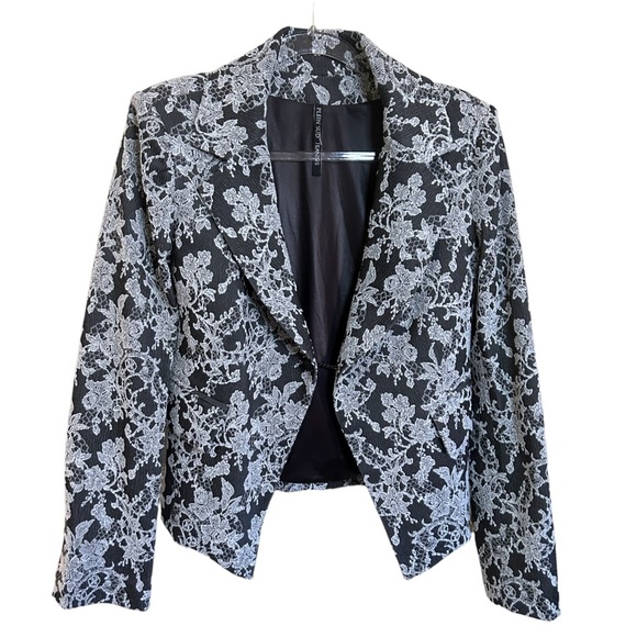 Plein Sud Jackets & Blazers - Plein Sud Jeanius Double Button Toggle Floral Lace Blazer
